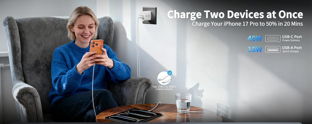 USB-C fast charger for iPhone