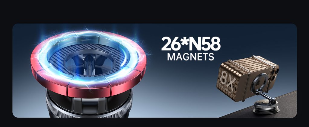 coolpow magnetic car phone mount vacuum suction