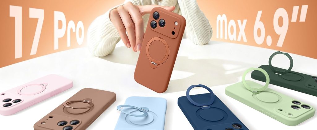 “GolbinBox iPhone 17 Pro Max case showing rugged shockproof design with MagSafe kickstand”