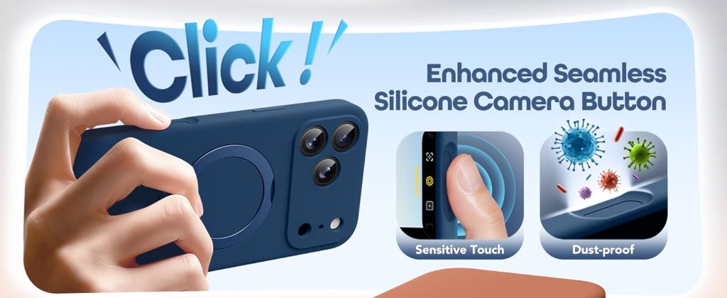 “GolbinBox iPhone 17 Pro Max case showing rugged shockproof design with MagSafe kickstand”