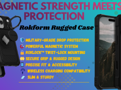 Rokform rugged case showing magnetic back and reinforced corners