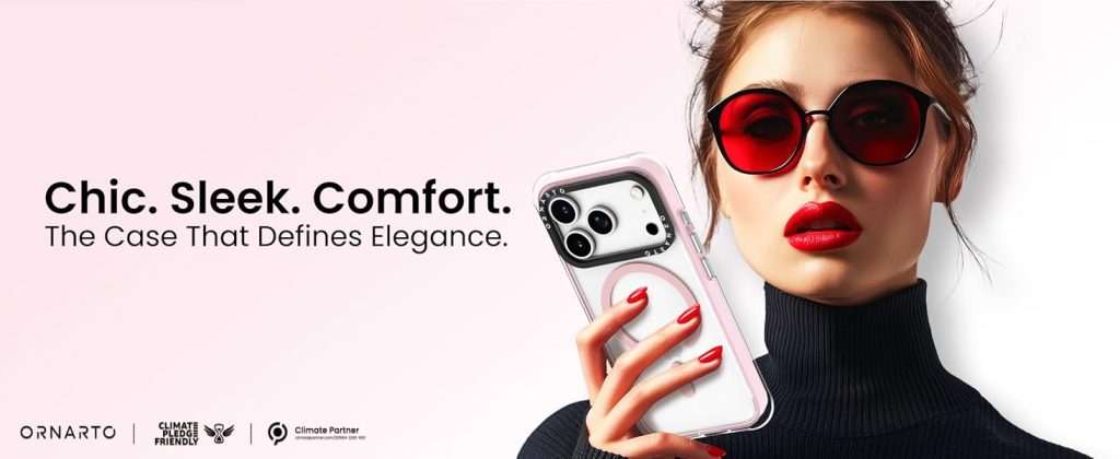 “ORNARTO military grade phone case showing soft silicone grip and raised camera protection”